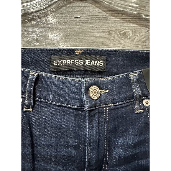 Bell Crop High Rise New Ladies Express Denim Blue Jeans Dark Wash Size 2 - Picture 3 of 7